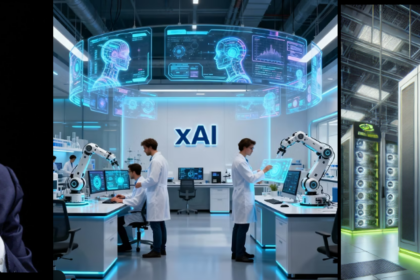 Elon Musk ki AI company xAI aur NVIDIA ke beech 20 billion dollar funding deal ko dikhata visual