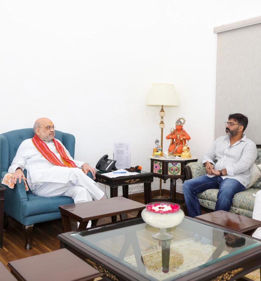"Pawan Singh meeting Amit Shah in Delhi for Bihar election discussion"