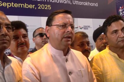 CM Pushkar Singh Dhami addressing the media after Asian Cadet Cup India-2025 in Haldwani, Uttarakhand
