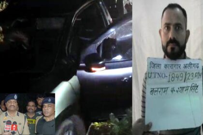 गाजियाबाद क्राइम ब्रांच और स्वाट टीम ने एनकाउंटर में 50 हजार का इनामी बदमाश बलराम ठाकुर को ढेर किया। पुलिस अधिकारी कार्रवाई करते हुए।