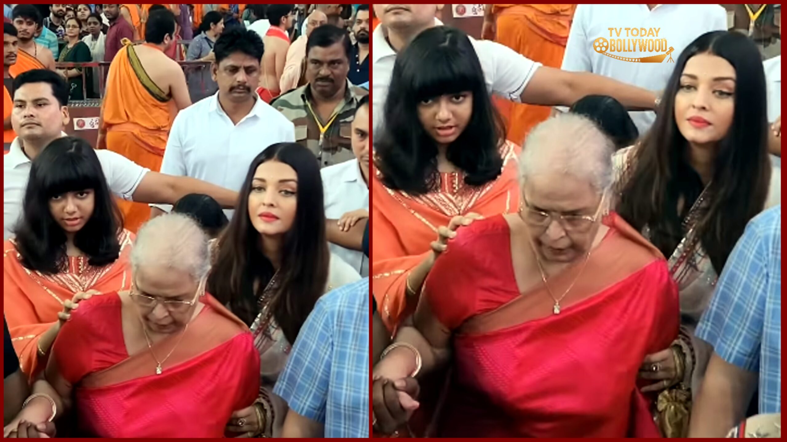 Aishwarya Rai और Aaradhya Bachchan पंडाल में