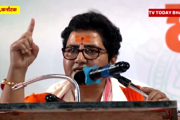 Sadhvi Pragya Singh Thakur participating in Ganesh idol immersion and Shobha Yatra at Vijayanagar, Bengaluru