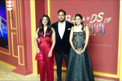 Radhika Ambani red dress look at The Bads Of Bollywood premiere