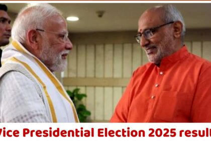 CP Radhakrishnan being declared victorious in the Vice President Election 2025