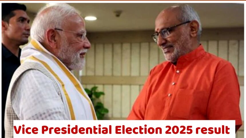 CP Radhakrishnan being declared victorious in the Vice President Election 2025