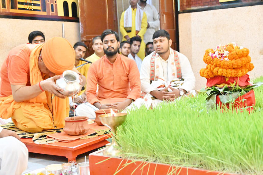 CM Yogi Adityanath performing Maha Ashtami Puja at Gorakhnath Temple