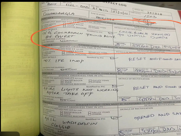 एयर इंडिया की वायरल लॉग-बुक एंट्री — Cockroach Hanged Until Death, सोशल मीडिया पर यूज़र्स की मजेदार प्रतिक्रियाएं