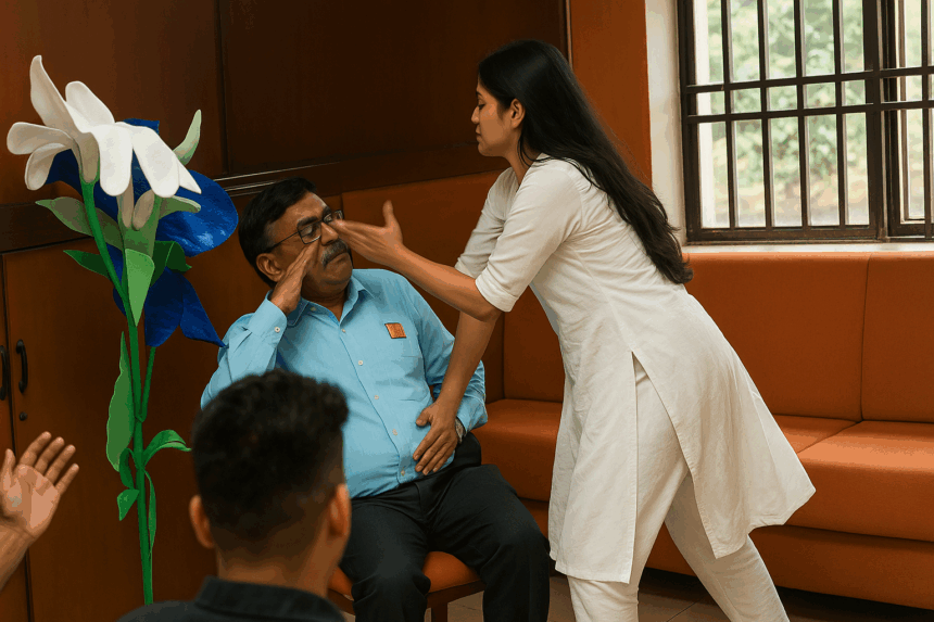 PHOTO: AI DUSU leader Deepika Jha slaps DU professor Sujit Kumar inside BR Ambedkar College principal office, Delhi