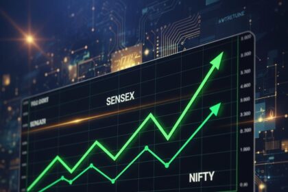Indian stock market shines ahead of Diwali with Sensex and Nifty closing higher, investors celebrating festive optimism as banking and energy sectors lead market rally at BSE and NSE trading floors.
