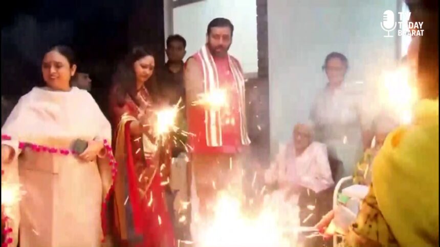 Haryana CM Nayab Saini celebrating Diwali with family in Panchkula 2025