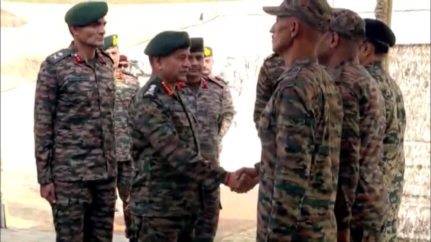 Chief of Army Staff General Upendra Dwivedi addressing army personnel at India-Pakistan border in Anupgarh, Rajasthan
