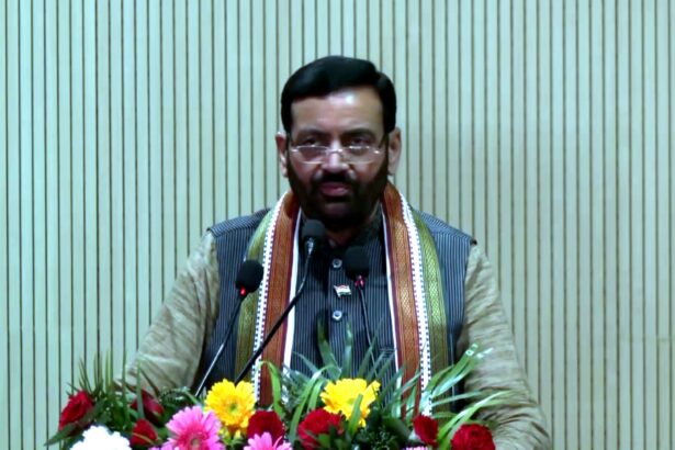 Haryana Chief Minister Naib Singh Saini launching 'Mhari Sadak' mobile app in Panchkula to improve road infrastructure and public grievance redressal.