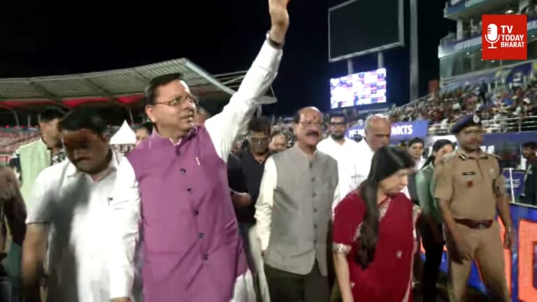 CM Pushkar Singh Dhami attends Uttarakhand Premier League 2025 closing ceremony at Rajiv Gandhi International Stadium, Dehradun; honors winning players and teams.