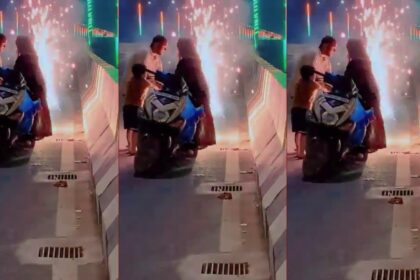 A Muslim family lighting diyas secretly on a quiet street at night to celebrate Diwali, symbolizing hope, unity, and the triumph of humanity over fear and social boundaries