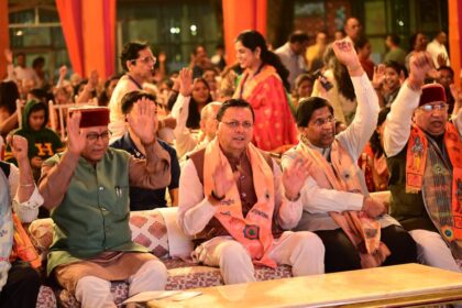 CM Pushkar Singh Dhami inaugurating Smart Class Studio at Rajiv Gandhi Navodaya Vidyalaya, Dehradun