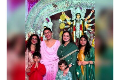 Dia Mirza celebrates Sushmita Sen’s 50th birthday with family at Durga Puja Pandal — heartfelt moment captured with Renee and Alisah