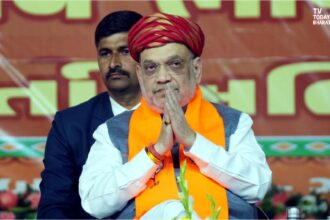 Amit Shah inaugurates the new Bhavnagar BJP office ‘Bhav Kamalam’ during his Gujarat visit, addressing party workers.