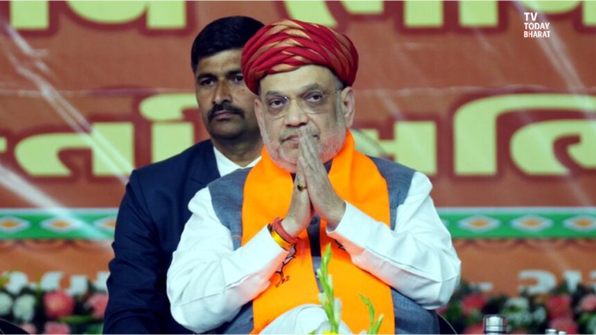 Amit Shah inaugurates the new Bhavnagar BJP office ‘Bhav Kamalam’ during his Gujarat visit, addressing party workers.