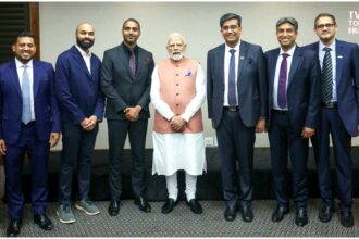 PM Narendra Modi interacting with Indian-origin tech entrepreneurs during his South Africa visit for the G20 Summit in Johannesburg.
