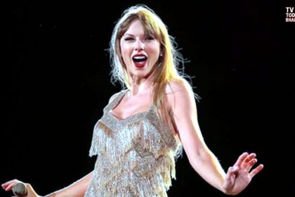 Taylor Swift filming secret Christmas-style music video at London mall