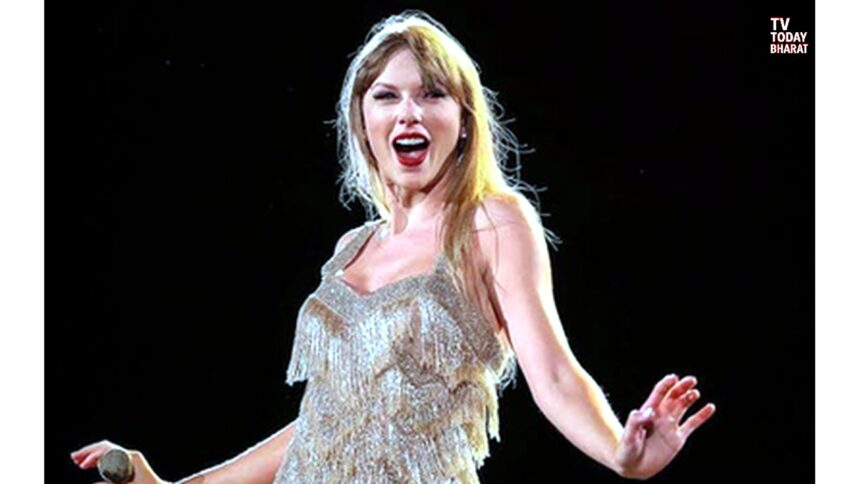 Taylor Swift filming secret Christmas-style music video at London mall