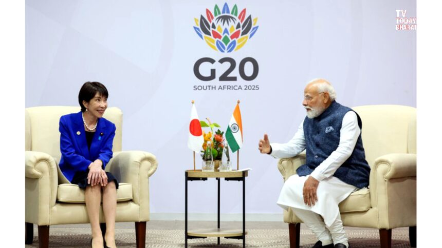 PM Narendra Modi meeting Japanese PM Sanae Takaichi at G20 Summit Johannesburg discussing India-Japan cooperation
