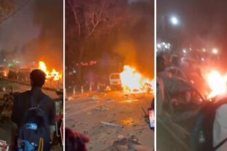 Red Fort Delhi Blast Scene 2025, Police and Fire Brigade at Site