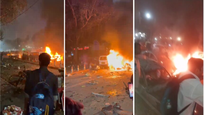 Red Fort Delhi Blast Scene 2025, Police and Fire Brigade at Site