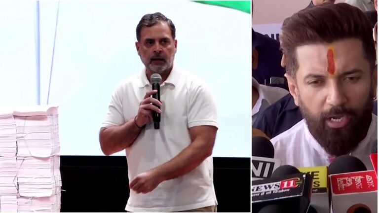 राहुल गांधी ने उठाए फर्जी वोटर लिस्ट पर सवाल, चिराग पासवान ने कहा – सेना का अपमान किया गया