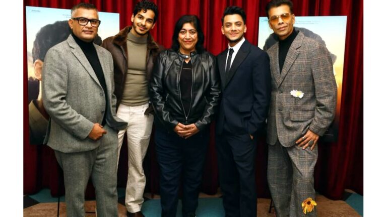 Karan Johar attending Homebound screening in London with Gurinder Chadha