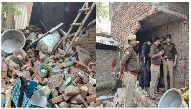 House explosion in Firozabad’s Haiwatpur Karkha village — roof collapsed, Jalaluddin killed, SP Anuj Chaudhary leads investigation