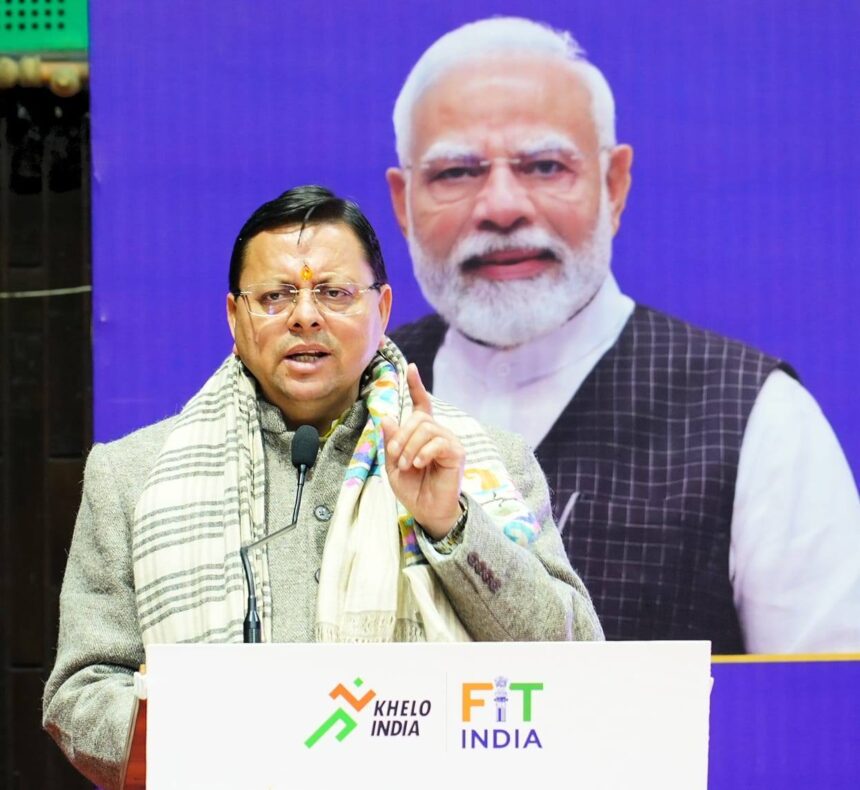 Indian athletes training under the new sports policy with modern facilities, professional coaching, and improved sports infrastructure supporting grassroots to elite performance