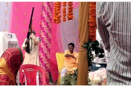 जयसिंहपुर सुल्तानपुर में तिलक समारोह के दौरान हर्ष फायरिंग का वायरल वीडियो, पुलिस कार्रवाई की तस्वीर