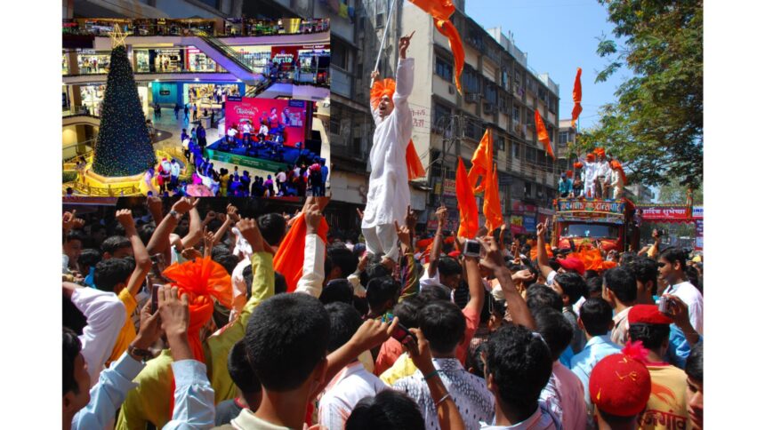 Hindu New Year celebration during Chaitra Shukla Pratipada highlighting Sanatan traditions versus January 1 Western New Year celebrations in India