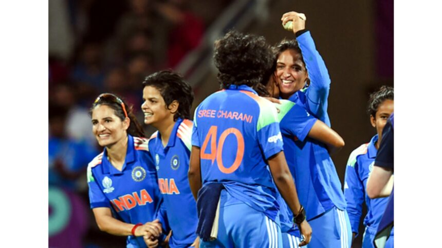 Indian women cricket team celebrating historic World Cup victories in 2025