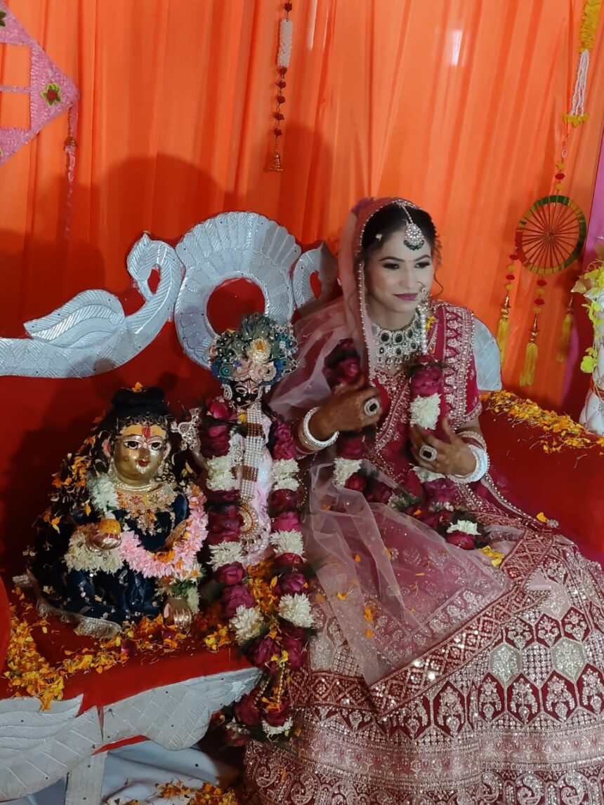 Pinky Sharma marries Kanha in a symbolic devotional ceremony, hailed as modern Meera from Budaun