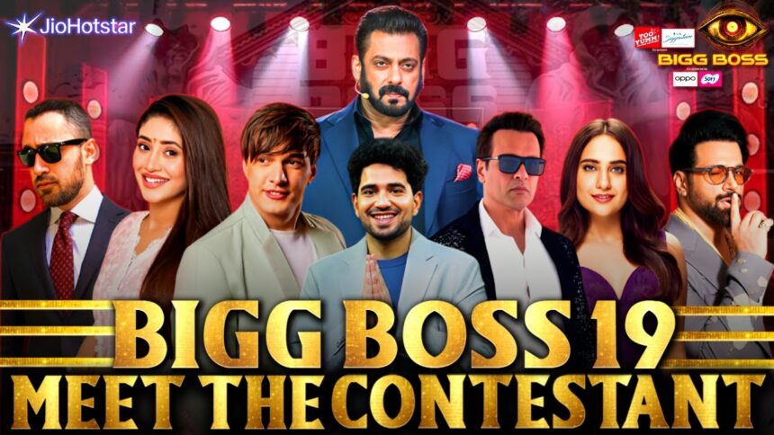 Bigg Boss 19 top finalists Pranit More, Gaurav Khanna, Tanya Mittal, Farhana Bhatt and Amaal Mallik during finale week