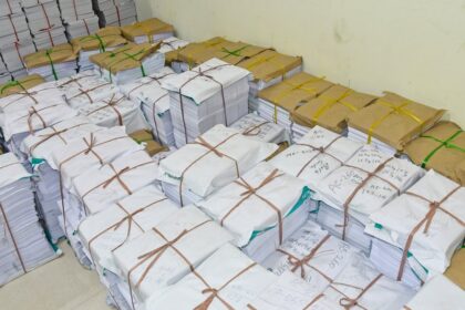 ECI officers conducting enumeration and digitisation under Special Intensive Revision Phase II.