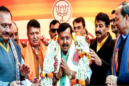 BJP leaders including PM Narendra Modi attend event to announce Nitin Nabin as new BJP National President at party headquarters in New Delhi