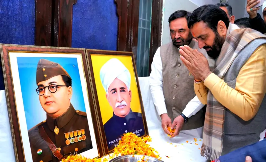 Portrait of Chaudhary Chhotu Ram, legendary farmer and labourer leader of Haryana