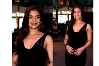 Divya Agarwal’s classy black dress look in Mumbai proves that minimal fashion and confidence can create a powerful style statement.