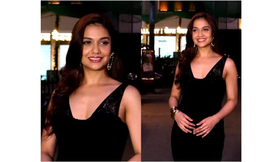 Divya Agarwal’s classy black dress look in Mumbai proves that minimal fashion and confidence can create a powerful style statement.