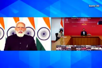 Prime Minister Narendra Modi addressing citizens on constitutional duty and Viksit Bharat vision