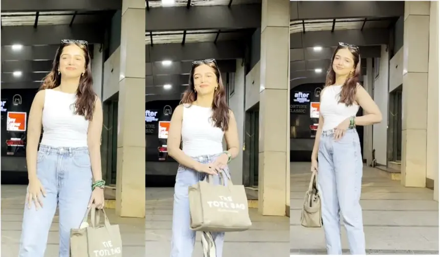 Ahsaas Channa posing for paparazzi in a stylish casual outfit in Mumbai