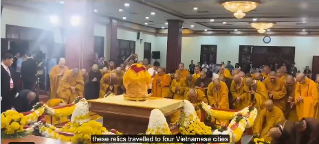 Uttarakhand CM Pushkar Singh Dhami at the Buddha relics exhibition in New Delhi highlighting India’s spiritual heritage under PM Modi’s leadership