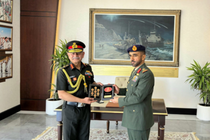 Indian Army Chief General Upendra Dwivedi during high-level defence talks with UAE military leadership in Abu Dhabi