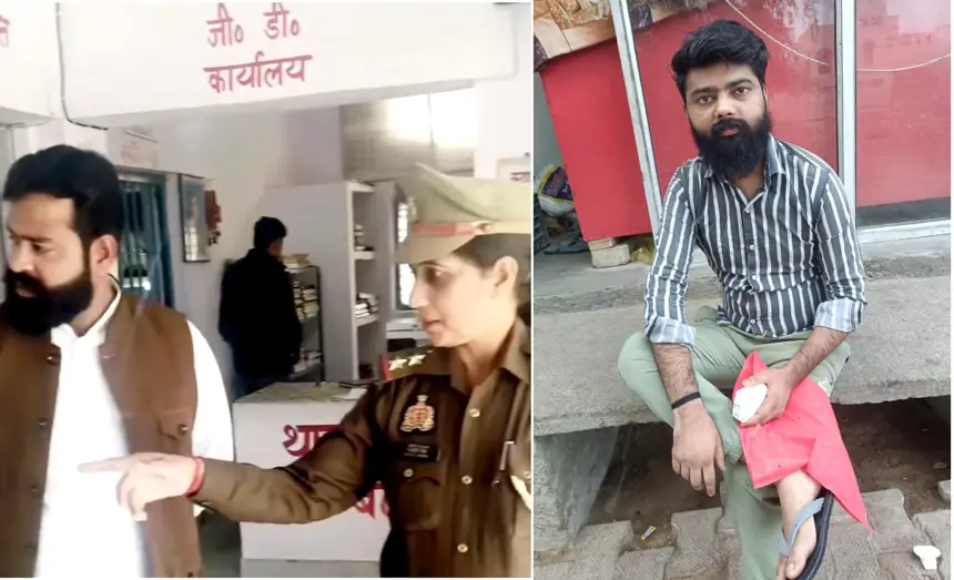 Budaun Police Viral Video: ‘बदायूं मुजरिया थाने के अंदर प्रभारी निरीक्षक के साथ भाकियू नेता का निरीक्षण’