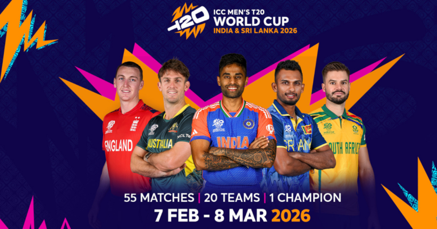 T20 World Cup 2026 stadium view with India cricket team and Pakistan boycott controversy representation