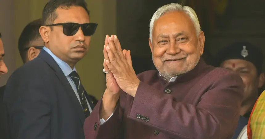 Bihar CM Nitish Kumar addressing Bihar Assembly during budget session