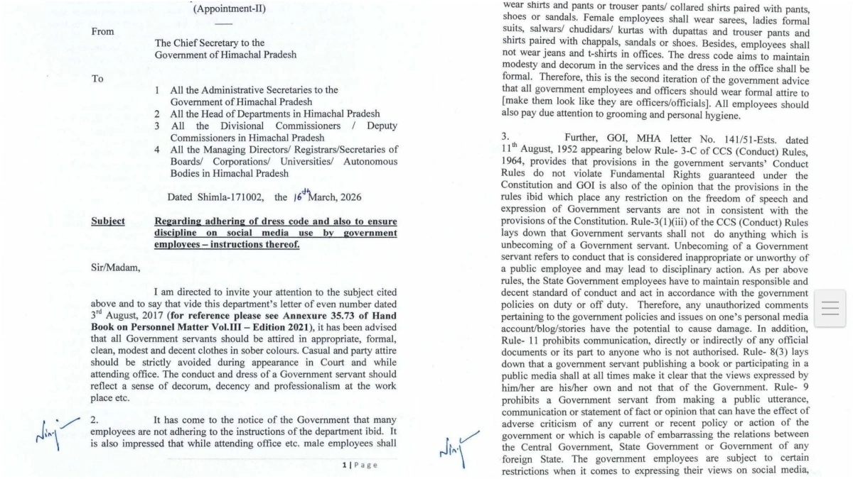 Government employees in formal dress at office after Himachal Pradesh dress code implementation